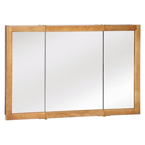 Pemberly Row Modern 48-Inch Medicine Wood Cabinet in Nutmeg Oak