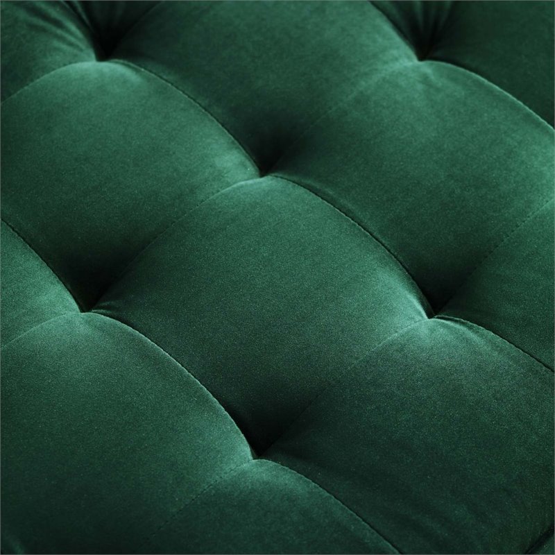 Pemberly Row Mid-Century Performance Velvet Sofa in Green Finish