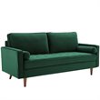 Pemberly Row Mid-Century Performance Velvet Sofa in Green Finish