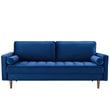 Pemberly Row Mid-Century Performance Velvet Sofa in Navy Finish