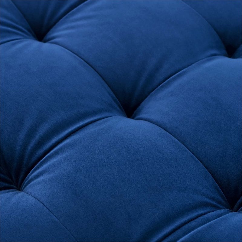 Pemberly Row Mid-Century Performance Velvet Sofa in Navy Finish