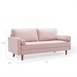 Pemberly Row Mid-Century Performance Velvet Sofa in Pink Finish
