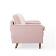 Pemberly Row Mid-Century Performance Velvet Sofa in Pink Finish