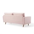 Pemberly Row Mid-Century Performance Velvet Sofa in Pink Finish