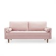 Pemberly Row Mid-Century Performance Velvet Sofa in Pink Finish