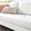 Pemberly Row Mid-Century Performance Velvet Sofa in White Finish