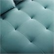 Pemberly Row Modern Performance Velvet Loveseat in Mint Green / Walnut