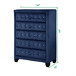 Pemberly Row Crystal Tufted Chest finished with Wood in Blue