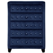Pemberly Row Crystal Tufted Chest finished with Wood in Blue