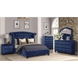 Pemberly Row Crystal Tufted Chest finished with Wood in Blue