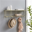Pemberly Row Contemporary Four Metal Wall Shelf in Gold Finish