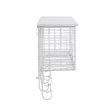 Pemberly Row Four Metal Wall Shelf with Top Shelf and 9 Hooks in White