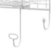 Pemberly Row Four Metal Wall Shelf with Top Shelf and 9 Hooks in White