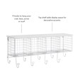 Pemberly Row Four Metal Wall Shelf with Top Shelf and 9 Hooks in White