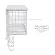 Pemberly Row Four Metal Wall Shelf with Top Shelf and 9 Hooks in White