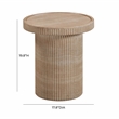 Pemberly Row Contemporary Faux Travertine & Marble Side Table in Tan