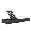 Pemberly Row Patio Powder-Coated Aluminum Chaise Lounge Chair in Gray White