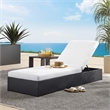 Pemberly Row Set of 2 Patio Aluminum Chaise Lounge Chair in Gray White