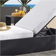Pemberly Row Set of 4 Patio Aluminum Chaise Lounge Chair in Gray White