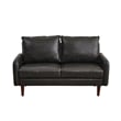 Pemberly Row Faux Leather Loveseat Modern Sofa for Living Room Office in Gray