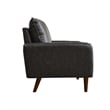 Pemberly Row Faux Leather Loveseat Modern Sofa for Living Room Office in Gray