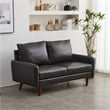 Pemberly Row Faux Leather Loveseat Modern Sofa for Living Room Office in Gray