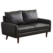 Pemberly Row Faux Leather Loveseat Modern Sofa for Living Room Office in Gray