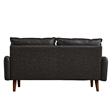 Pemberly Row Modern Sofa Faux Leather Couch for Living Room Office in Dark Gray