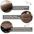 Pemberly Row Fabric Sofa Set of Reclining Chair & Loveseat & Sofa in Brown