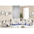 Pemberly Row PU Leather 3Pcs Power Reclining Multi-functional Sofa Set - White