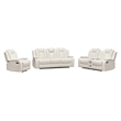 Pemberly Row PU Leather 3Pcs Power Reclining Multi-functional Sofa Set - White
