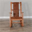 Pemberly Row Set of 2 Farmhouse Mindi Wood Rocking Chair in Rustic Oak