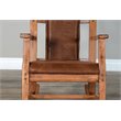 Pemberly Row Set of 2 Farmhouse Mindi Wood Rocking Chair in Rustic Oak