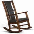 Pemberly Row Set of 2 Farmhouse Mahogany Wood Rocking Chair in Dark Brown