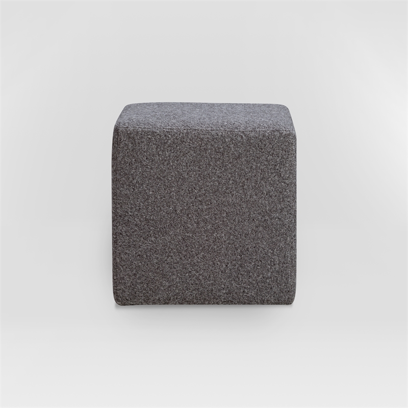 Pemberly Row Set of 2 Microfiber Upholstery Sofa in Black and Ottoman in Gray