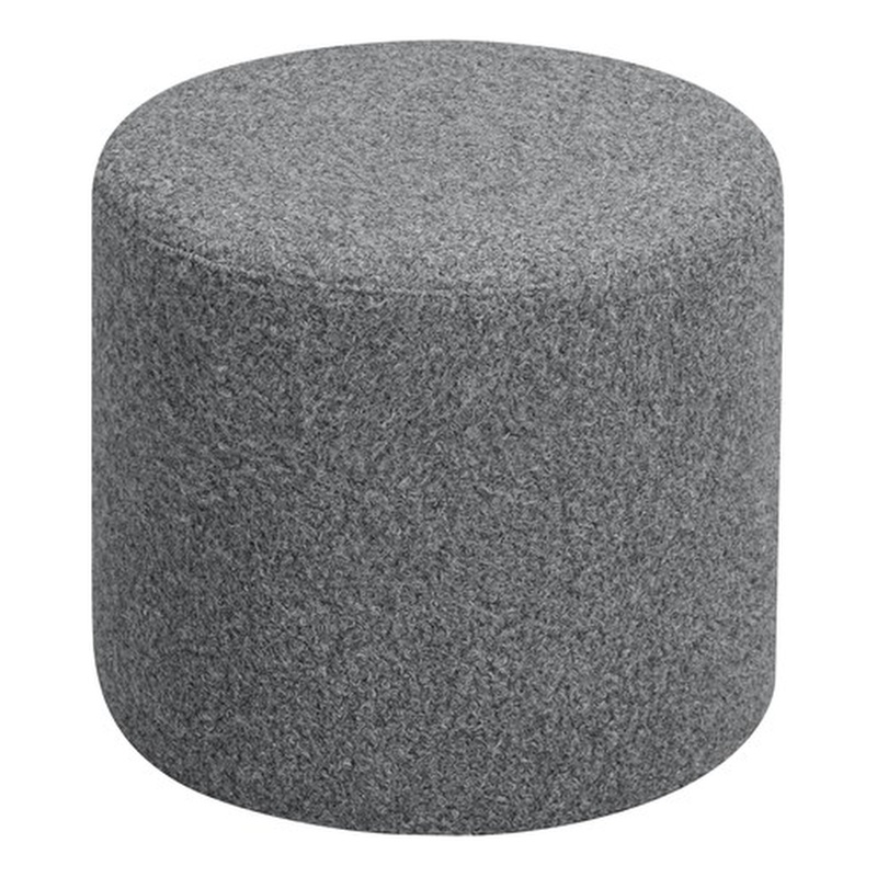 Pemberly Row Set of 2 Microfiber Upholstery Sofa in Black and Ottoman in Gray