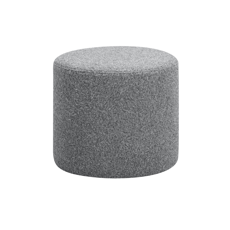 Pemberly Row Set of 2 Microfiber Upholstery Sofa in Black and Ottoman in Gray