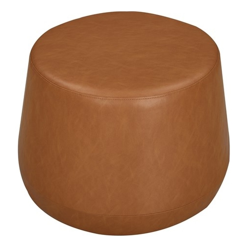 Pemberly Row Set of 2 Microfiber Upholstery Sofa in Black and Ottoman in Caramel