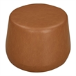Pemberly Row Set of 2 Microfiber Upholstery Sofa in Black and Ottoman in Caramel