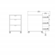 Pemberly Row Set of 2 Home Office Writing Desk and 3-Drawers Mobile Cabinet