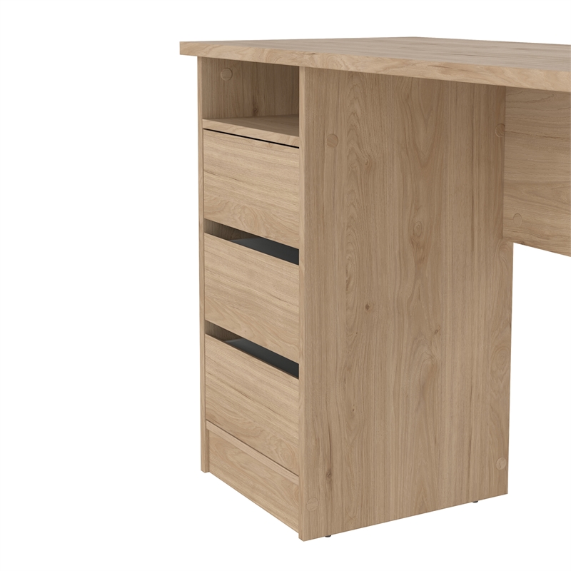 Pemberly Row Set of 2 Writing Desk and 3-Drawers Mobile Cabinet with Casters