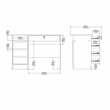 Pemberly Row Set of 2 Home Office Desk & Adjustable 6-Shelf Bookcase in Hickory