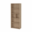 Pemberly Row Set of 2 Writing Desk and Adjustable 6-Shelf Bookcase in Hickory