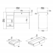 Pemberly Row Set of 2 Desk and Adjustable 3-Shelf Bookcase in Jackson Hickory