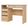 Pemberly Row Set of 2 Desk and Adjustable 3-Shelf Bookcase in Jackson Hickory