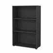 Pemberly Row Set of 2 Adjustable 3-Shelf Bookcases in Matte Gray