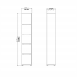 Pemberly Row Set of 2 Open Storage 5-Shelf Bookcases - Gray / Jackson Hickory