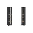 Pemberly Row Set of 2 Open Storage 5-Shelf Bookcases - Gray / Jackson Hickory