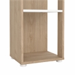 Pemberly Row Set of 2 Tall Open Storage 5-Shelf Bookcases in Hickory and White