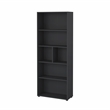 Pemberly Row Set of 2 Adjustable 6-Shelf Open Storage Bookcases in Matte Gray